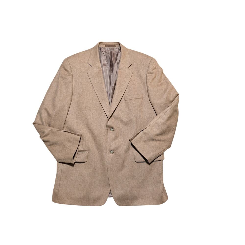 Tasso Elba Men's 44L Tan 100% Camel Hair 2 Button Blazer Sport Coat Jacket